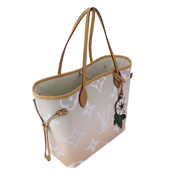 Louis Vuitton Neverfull MM Monogram Giant Gray Orange Tote Bag - Picture 4 of 10